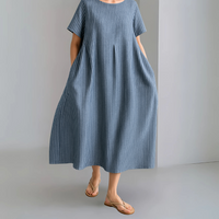 Bianca™ | Elegantes Kleid mit kurzen Ärmeln – Blau
