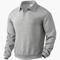Anton | Vintage Zip-Up Pullover – Grau