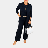Elvy™ - Elegantes und Vielseitiges Dreiteiliges Damenset – Marine