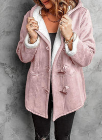 Damen Fleece Jacke mit Kapuze | Winter – Rosa