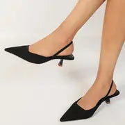 Chantalle - Summer Whisper, Elegante Damen-Slingback-Sandalen mit spitzem Zeh – Schwarz