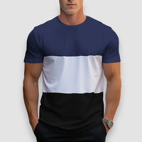 Enzo | Blocked T-Shirt – Blau