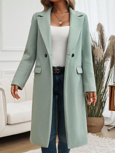 Irelitha | Damen Mantel mit Taschen, Kragen und langen Ärmeln