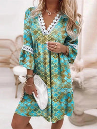 Cassandra | Luftige Blüten Sommerkleid – Grün