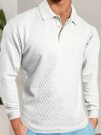 Benoit – Lior Strukturiertes T-Hemd Mit Jacquard Kragen – Weiß