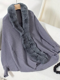 Rermilha | Eleganter, stylischer Schalkragen-Cardigan mit Rohbesatz – Grau
