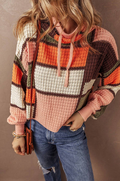 Lydie | Pullover im Colorblock-Design mit Kordelzug