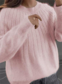 Vanessa - Farbiger Strickpullover – Rosa