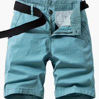 Herren-Bermudashorts mit Gürtel für Freizeit & Urlaub – Hellblau