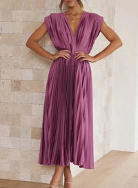 Brittney's  Himmlische Eleganz Maxikleid mit Ärmeln – Lila
