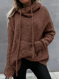 Natala - Strickpullover Mit Kängurutasche – Braun