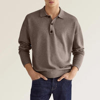 Leopold | Langarm-Poloshirt für Herren – Braun