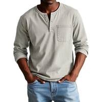 Ludwig | Herren Langarm Henley Shirt – Beige