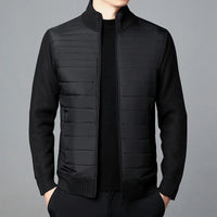 Leichte Sommerjacke für Herren | Stilvolle Strickjacke mit hohem Kragen – Schwarz