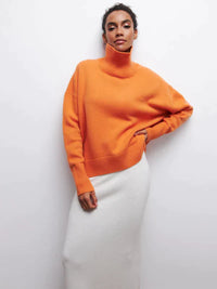 Lässiger Strickpullover -OLIVIA – Orange