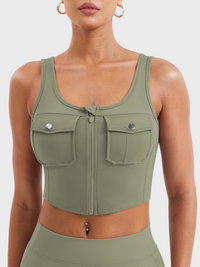 Vexoro | Atmungsaktives Tanktop Damen für Sommer Fitness – Grün