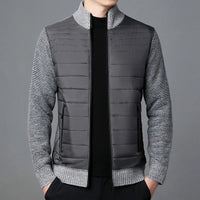 Leichte Sommerjacke für Herren | Stilvolle Strickjacke mit hohem Kragen – HellGrau