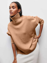 Lässiger Strickpullover -OLIVIA – Hellbraun