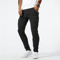 VINCENT – Stretch-Cargo-Jeans für Herren – Schwarz