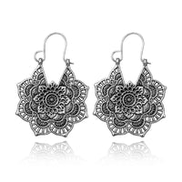 Lotus-Mandala-Ohrringe – Silber