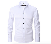 Elegantes Stretch Herren Hemd mit Knopfleiste – Weiß