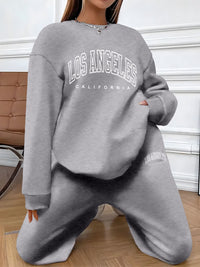 Bequemes Damen-Freizeitoutfit: Pullover und Jogginghose Set für kühle Tage – Grau