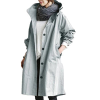 Damen Lange Regenjacke | Wasserdichte – Hellblau