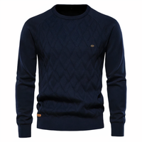 Strickpullover mit Rautenmuster für Männer - Adam – Marine