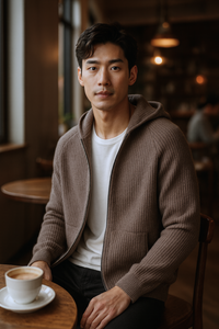 Sorrano | Cashmere Zip Hoodie – braun