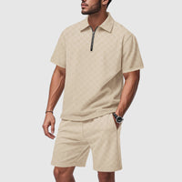 Modernes Herren Set Geometrisches Design – Beige