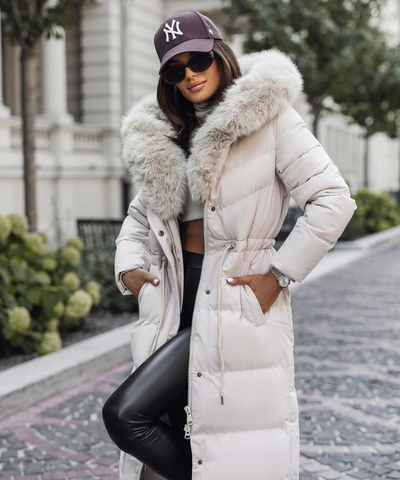 Aniela | Elegante Lange Jacke mit Pelz
