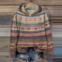 Linde | Retro-inspirierter Pullover mit Kapuze – Braun