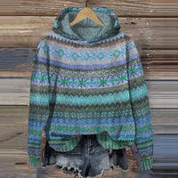 Annika - Ethnischer Kapuzenpullover – Blau