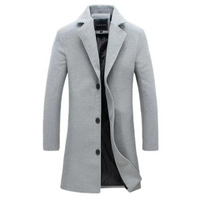 Herren Wintermantel - Eleganter Wollmantel mit warmer Fütterung für Business & Freizeit – Hellgrau