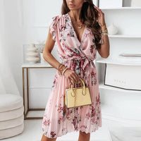 Lillian | Sonnenkleid Midi Flowerprint – Rosa