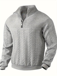 Warmer Herren-Strickpullover aus Wolle für den Winter – Hellgrau