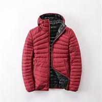 Wasserdichte Damen Winterjacke mit Steppfüllung und Kapuze - Warm & Winddicht – Rot