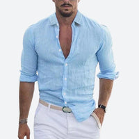 Felix | Herren Leichtes Sommer Freizeithemd – Hellblau