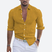 Felix | Herren Leichtes Sommer Freizeithemd – Gelb