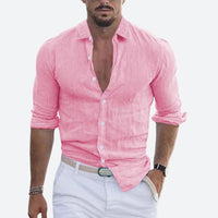 Felix | Herren Leichtes Sommer Freizeithemd – Rosa
