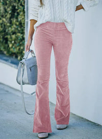 Elegante, schlanke Damenhose mit Schlag – Rosa