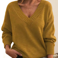 Leocadia - Eleganter Pullover mit V-Ausschnitt – Gold