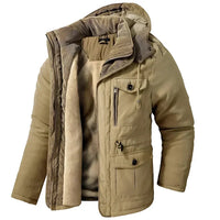 Warmer Herren Wintermantel | Wind- & Wasserdicht | Outdoor Mantel – Khaki
