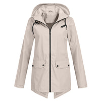 Wasserdichte Damen Regenjacke mit Kapuze - Leicht & Windfest – Beige