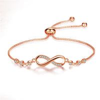 Verstellbares Unendlichkeitsarmband in Silber – Rose