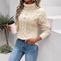 Amélie - Komfortabler Rollkragenpullover – Beige