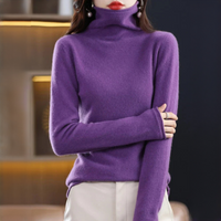 Akainu - Angenehmer Rollkragenpullover – Lila