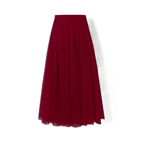 Maleah - Eleganter Faltenrock – Dunkelrot