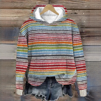 Maacah - Stilvolle Kapuzenjacke mit Streifen – Rot