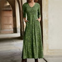Sophie - Vintage-Kleid mit langen Ärmeln – Grün